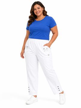 Picture of STRETCH TROUSER WITH ELASTIC WAIST - COTTON